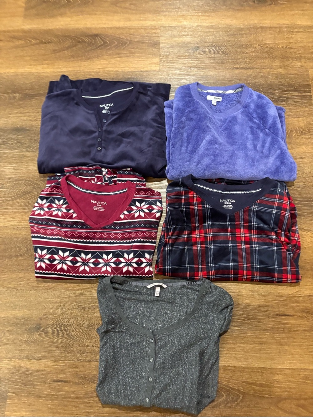 Pajama Top Lot Long Sleeve – Nautica, Victoria’s Secret & Soma